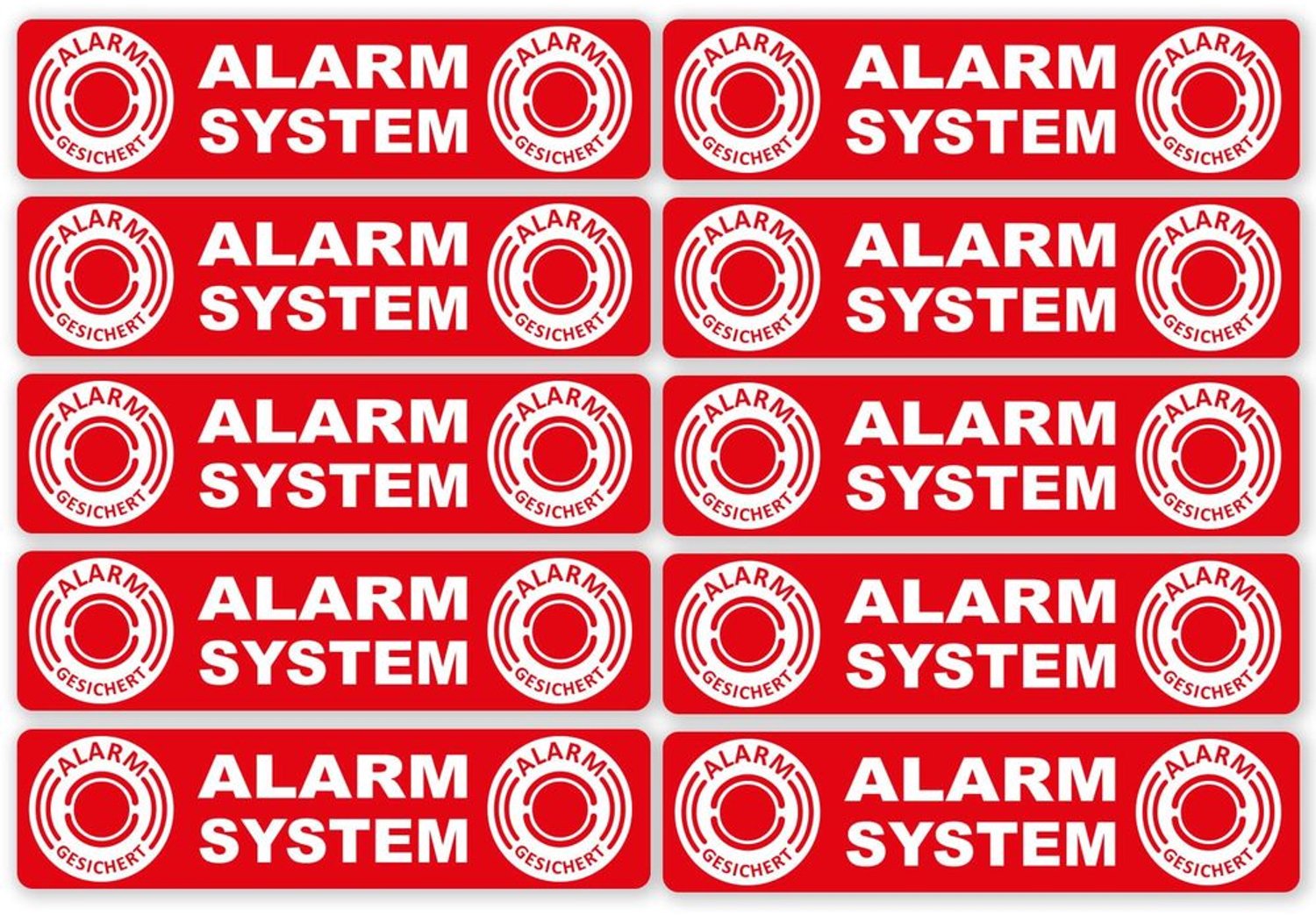 Sticker Alarmsysteem Zelfklevend 10-pack Rood