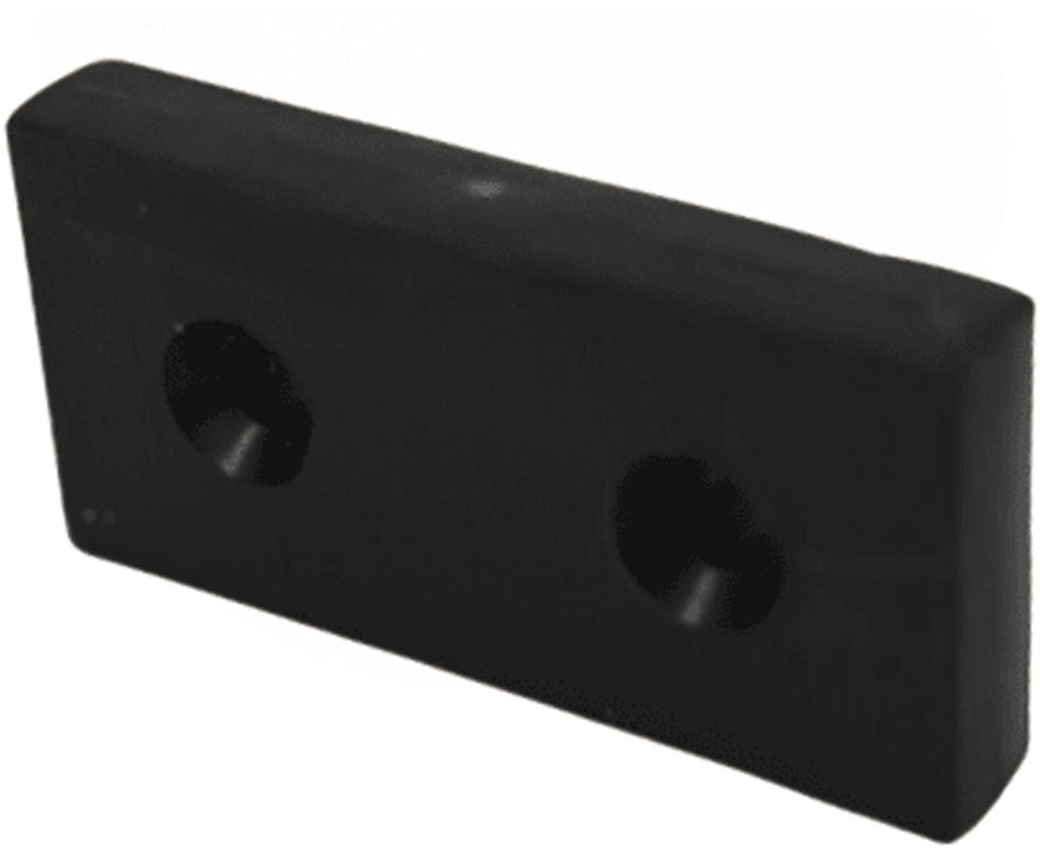 Neodymium Blokmagneet 50,8 x 25,4 x 8 mm N45 kunststof ommanteld met 2x boor/verzinkgat