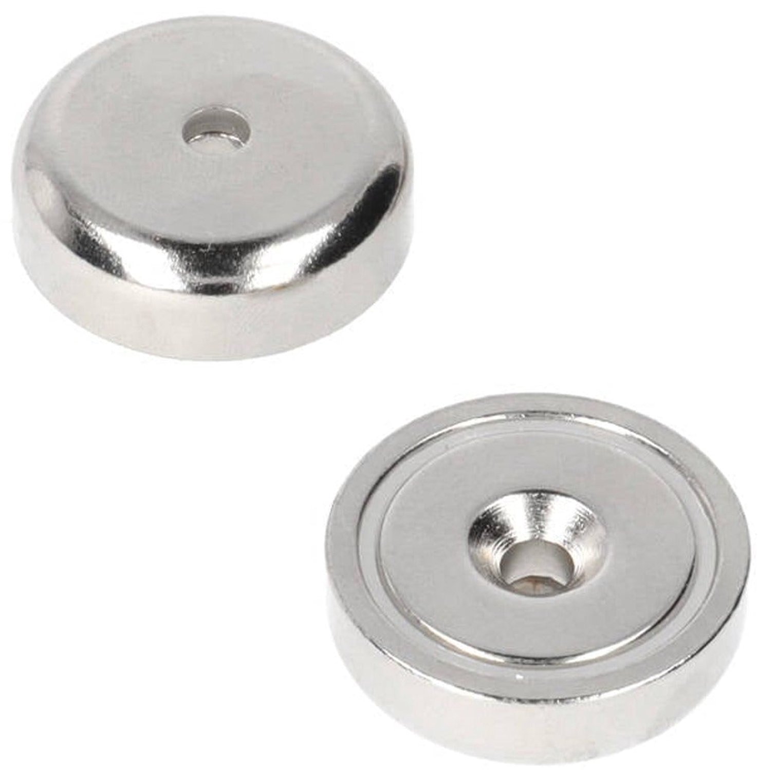 Neodymium Potmagneet Ø25 x 8 x 4,2 mm N40 NiCuNi boor-/verzinkgat – 3 stuks