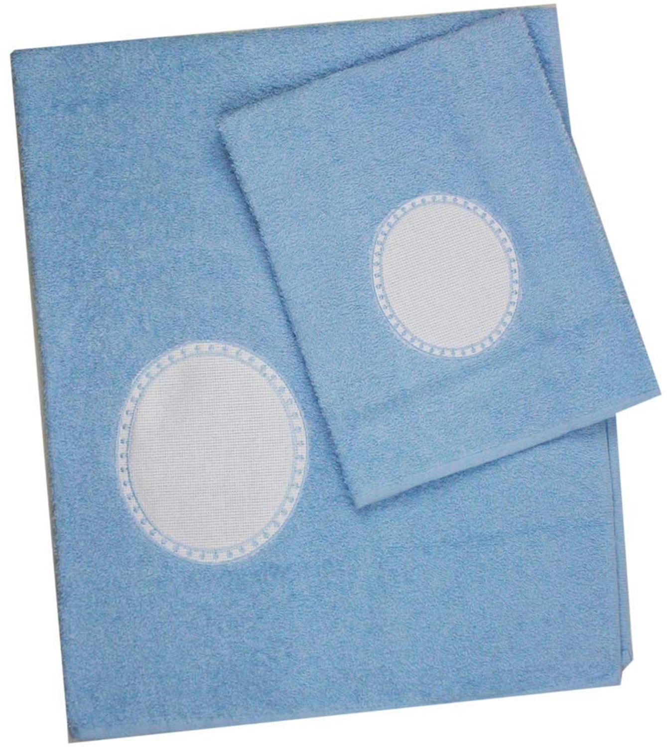 Handdoekenset om te Borduren van Katoen in Blauw
