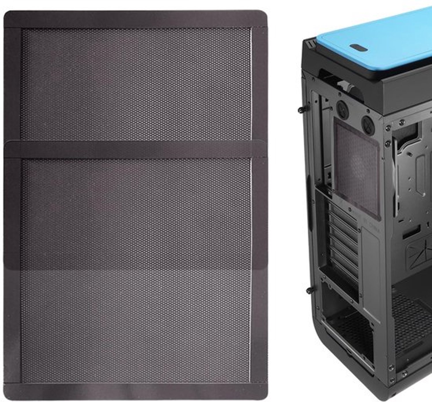 2 stuks stoffilters, pc-luchtfilter voor computerkoelventilator, case, nylon mesh en magnetisch frame