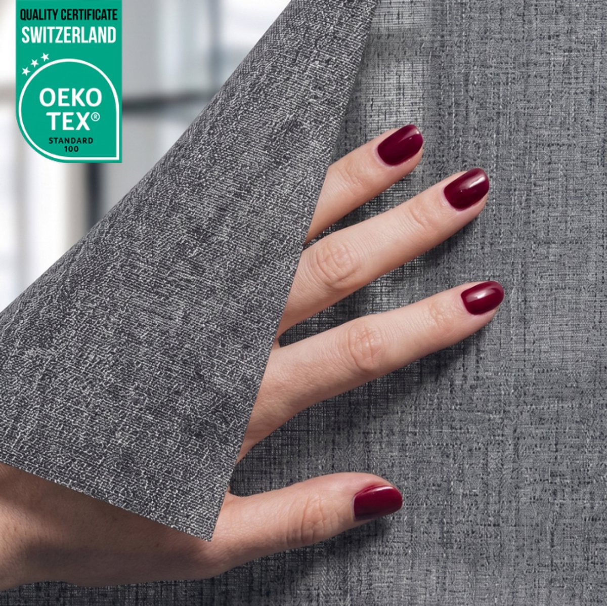 Homewell Textura® Textiel Raamfolie - Granite – 45x200cm - Zonwerend – Isolerend - Privacy Folie & Anti-Inkijk - HR++(+) Zelfklevende Inbetween Raambekleding - Exclusieve Uitstraling – Gerecycled PET