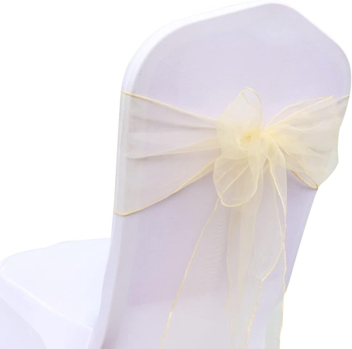 Elegante Organza Stoelbogen voor Feesten en Bruiloften - 100 Stuks, 18 x 275 cm, Versiering voor Stoelen, Sierstrikken voor Evenementen