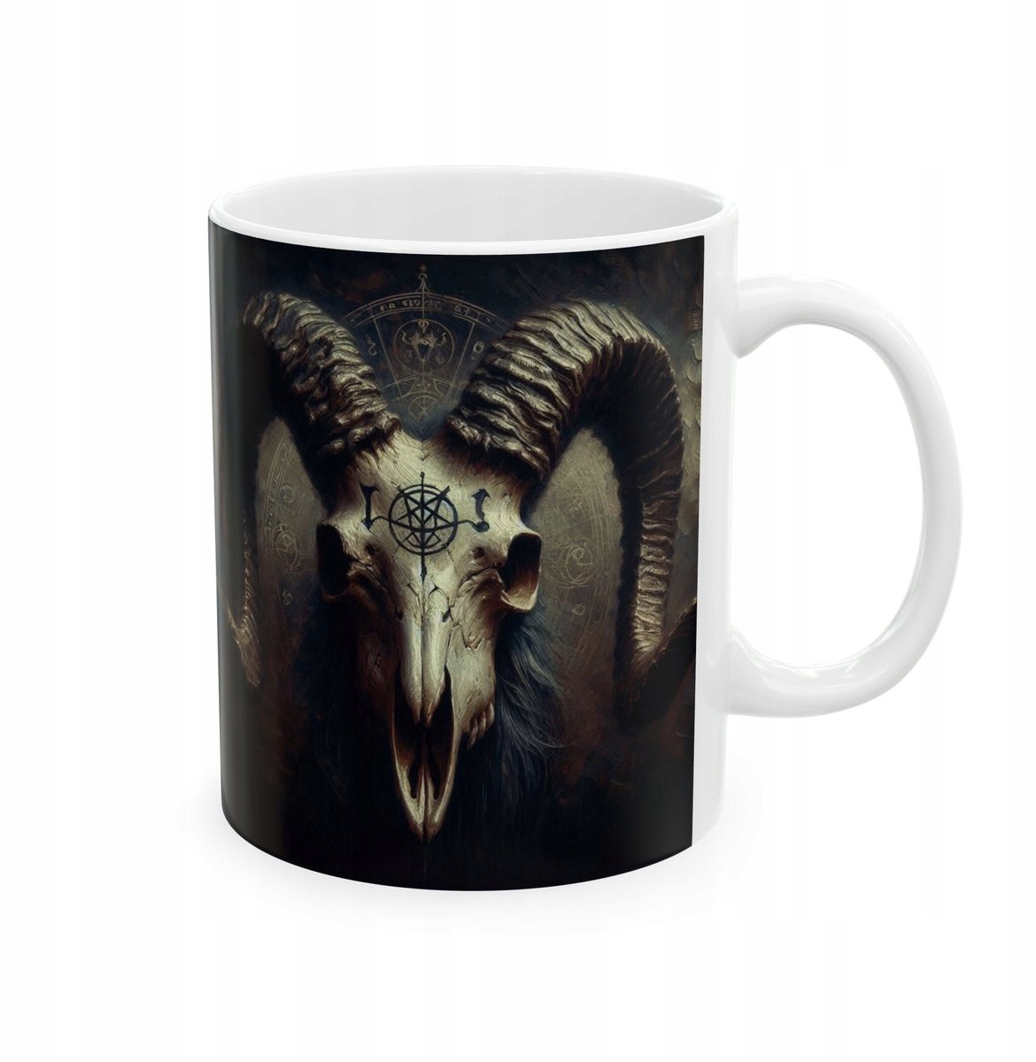 Gothic Mok met Baphomet Schedel Print - 330ml