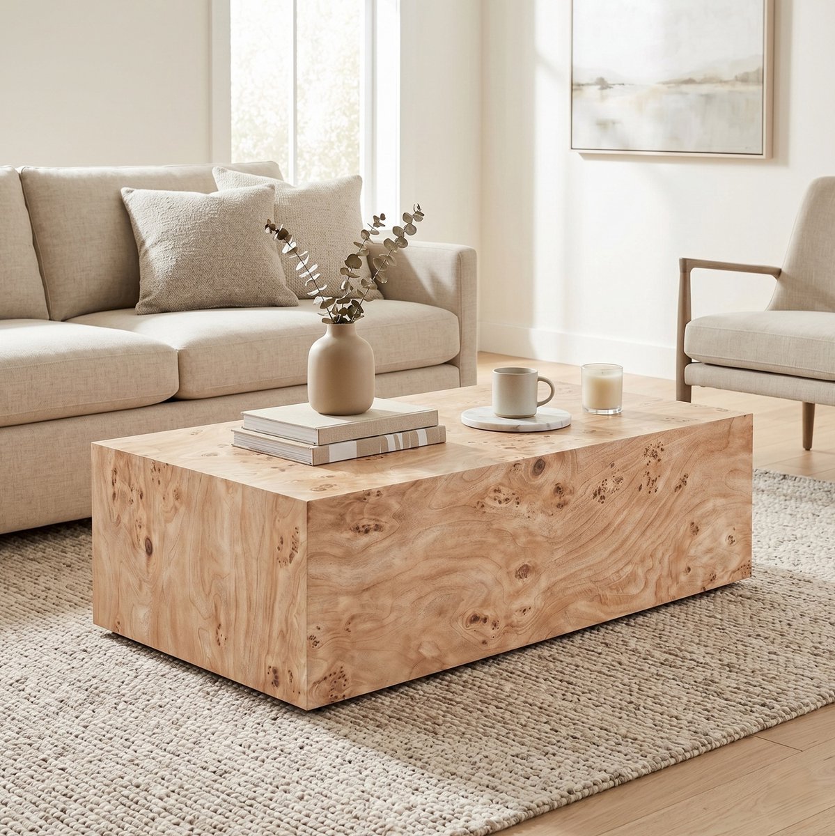 MODENUIT Salontafel - Minimalistisch Voor Woonkamer - Houtlook MDF - 100 x 59,5 x 38 cm - Houtkleur
