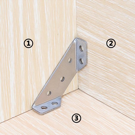 Hoekbeugels voor Planken - RVS Hoeksteunen met Schroeven - Stevige Bevestiging voor Meubelondersteuning - 10 Stuks — afbeelding 5