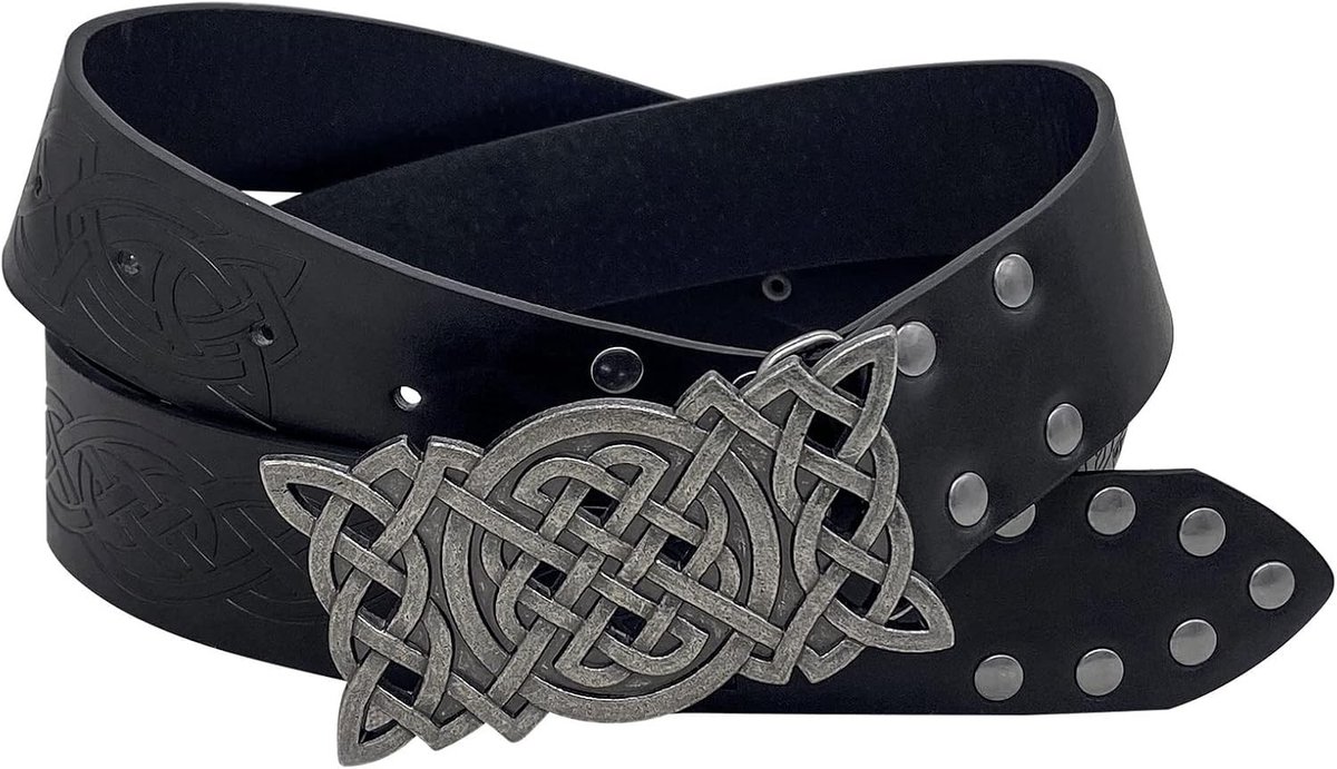 Celtic Knoop Leren Riem voor Middeleeuwse Kostuums, Viking Embossed Design, Perfect voor Cosplay en LARP Accessoires