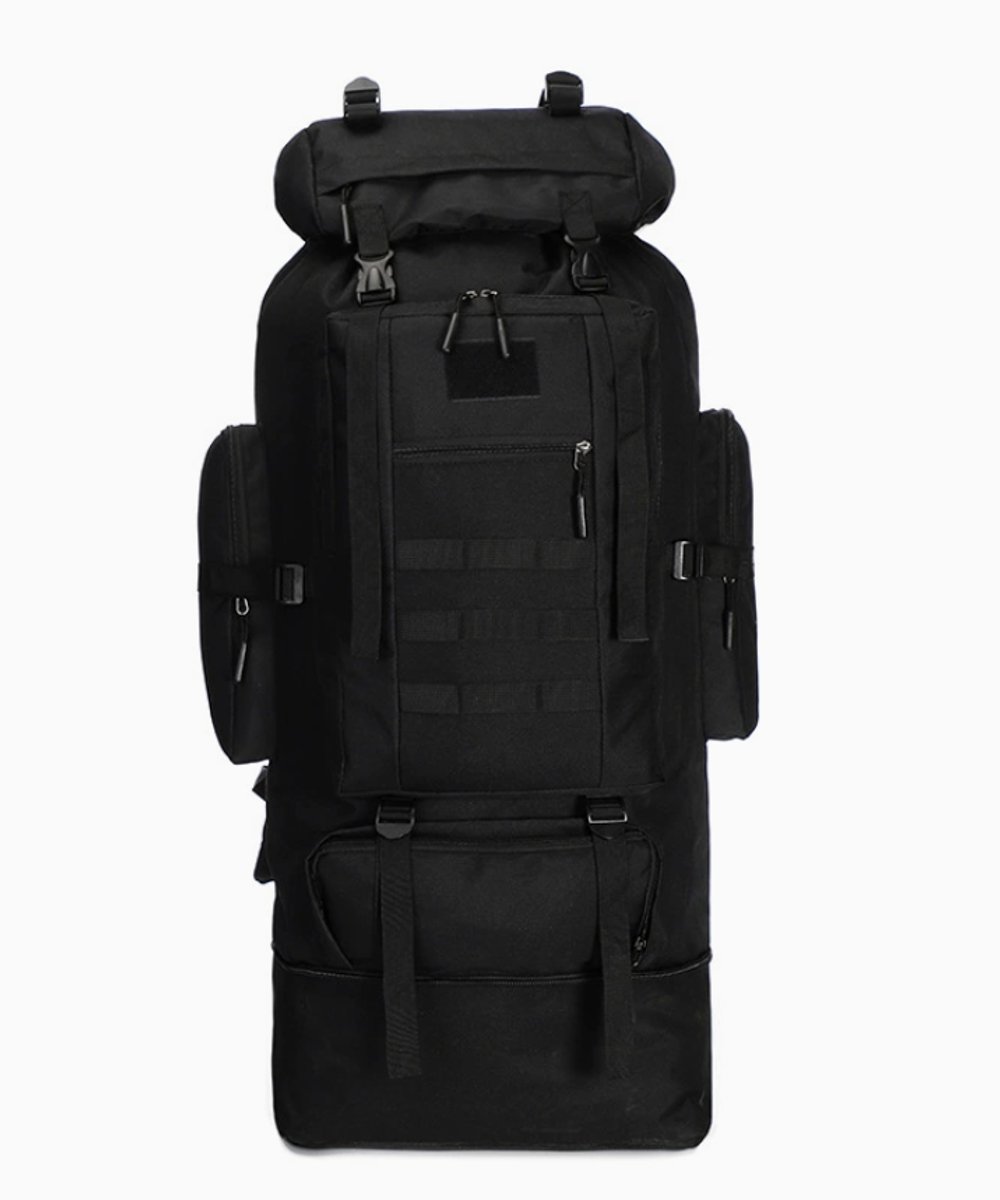 COVREO Waterdichte wandelrugzak met laptopvak – 100L – Rugzak van 600D Oxford – voor trekking en reizen – Zwart