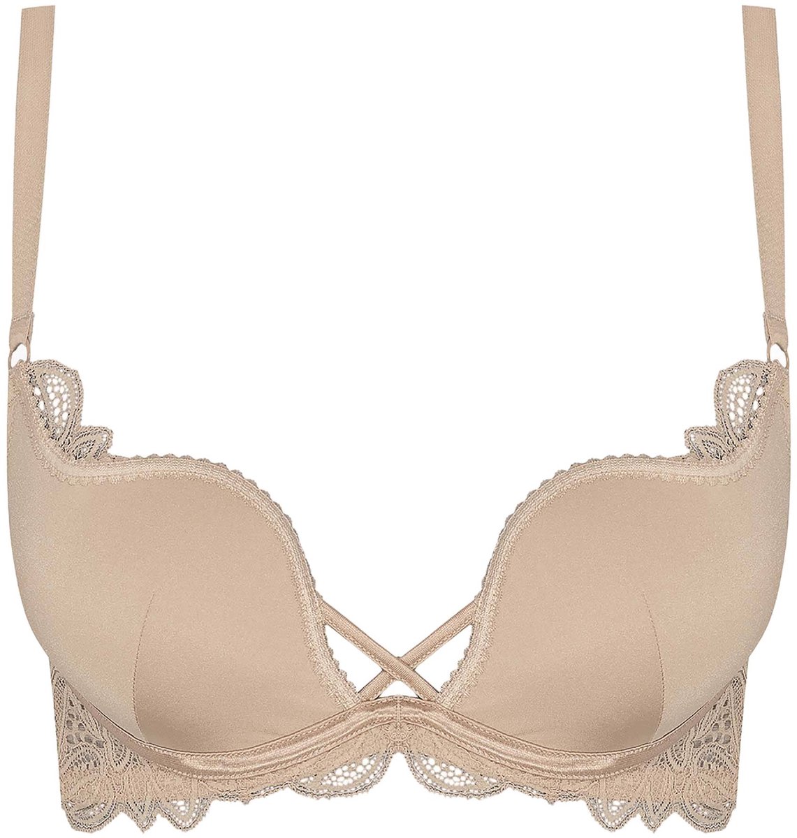ESOTIQ Claudia - Push-up beha - Beige - 65F - Uitneembare vullingen