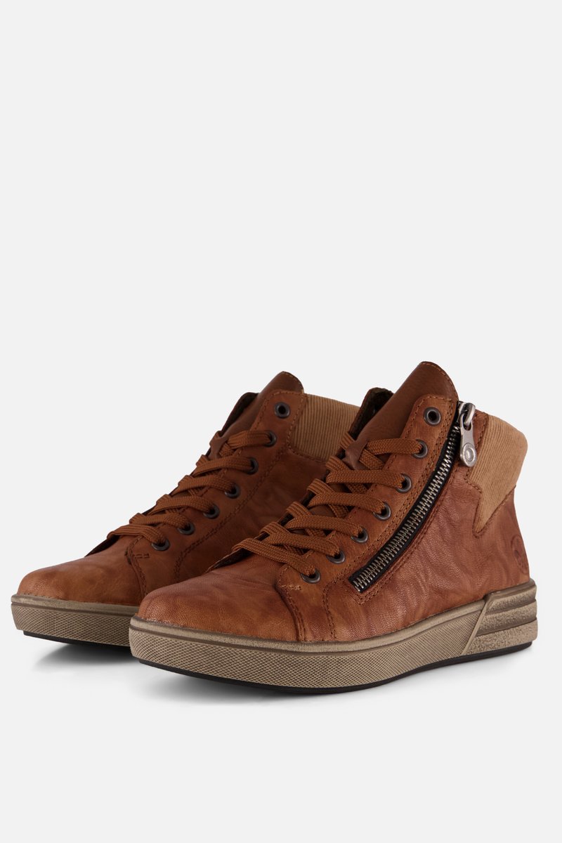 Rieker dames veterboot - Cognac - Maat 40