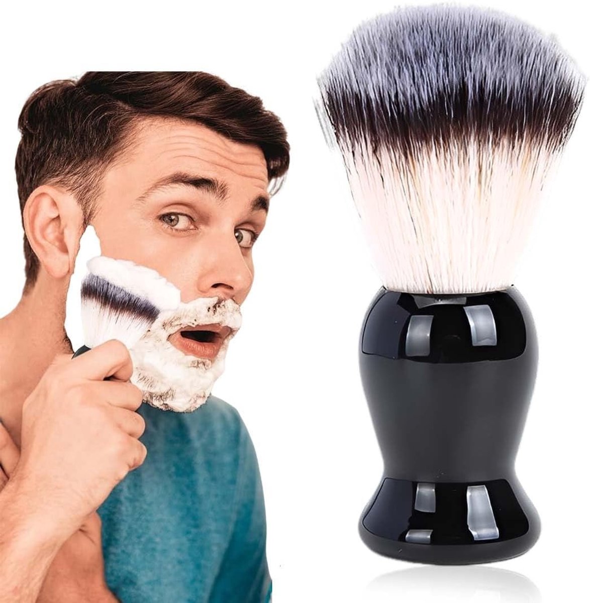 Professionele Scheerkwast voor Mannen - Ideaal voor Gezichtsverzorging, Baardverzorging en Scheerproducten - Perfect Cadeau voor Mannen