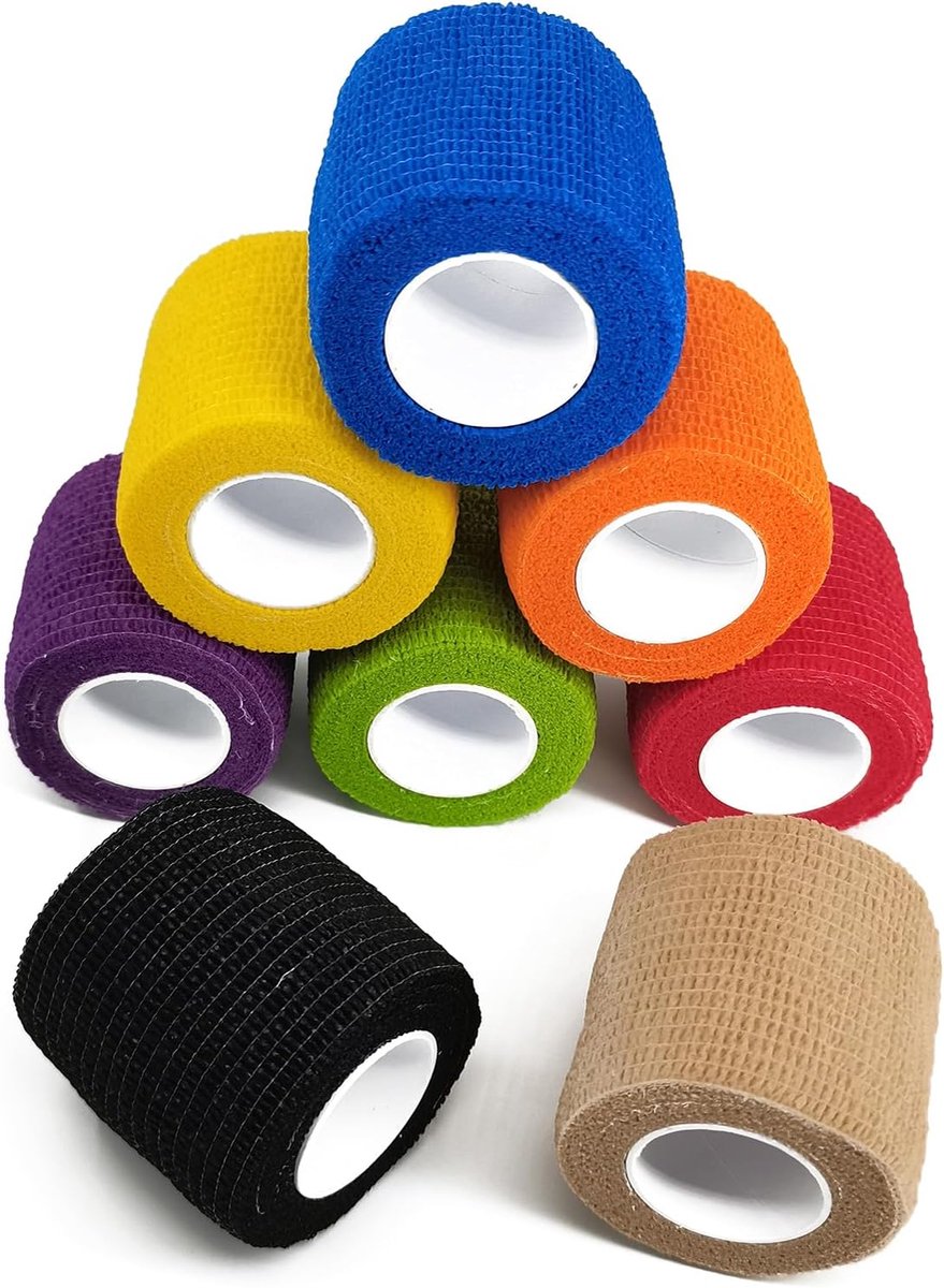 10 Rollen Zelfklevend Verband, Voor mensen en ook voor Huisdier Wikkel Bandage Tape, Zelfklevende Bandages, Vet Wrap, voor Paard, Pols, Enkel Gewricht Verstuikt, Zwelling En Sportbescherming (5cm x 4.5m)