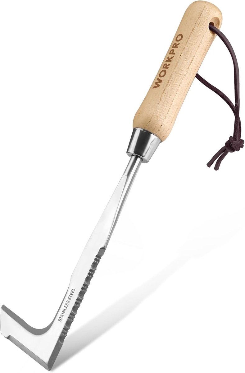 Gazon nivelleerhark - Hout en Roestvrij Staal - Onkruidverwijderaar met Ergonomisch Handvat - Voor Tuinonderhoud