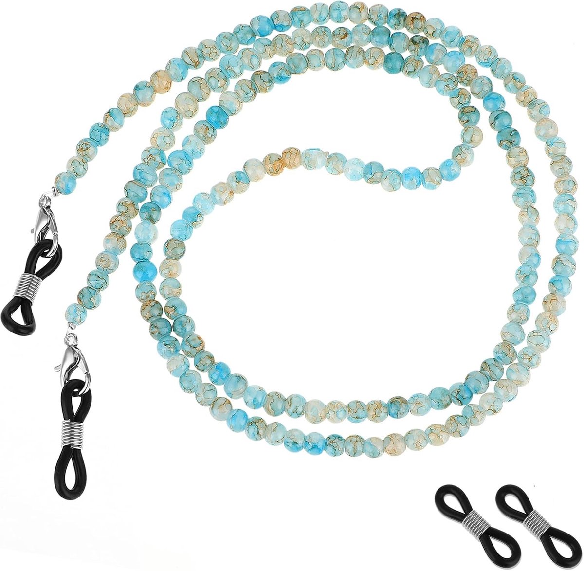 Kleurige brillenketting voor dames, anti-slip brillenhouder met kralen, stijlvolle accessoires voor brillen en zonnebrillen
