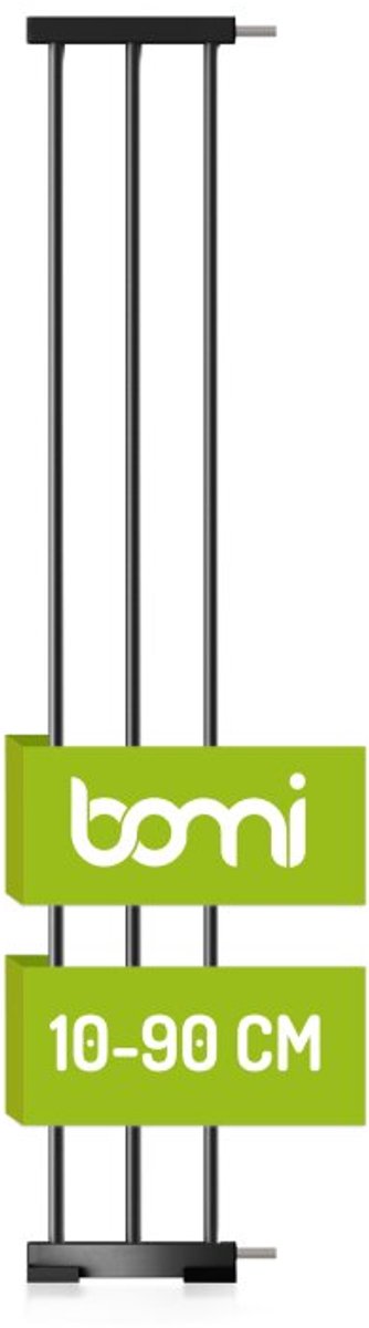 BOMI Verbreding voor Traphekje | 20 cm | Zwart | Voor Merle & Mira Flatstep | Uitbreiding Safety Gate | Montage Zonder Gereedschap | EN 1930 | Veilig voor Kind & Hond