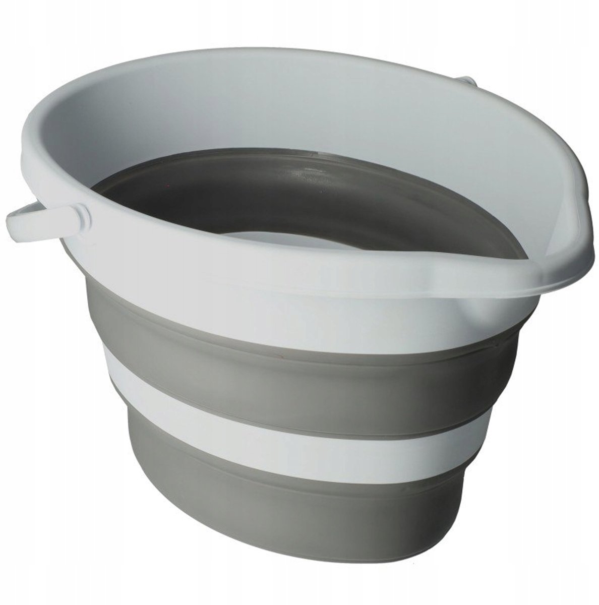 Opvouwbare emmer 5L - 30x21cm, siliconen, grijs