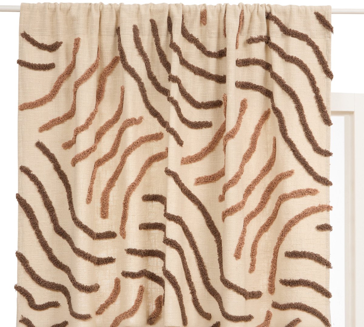 Atmosphera Hawki Gordijn 130x260cm - Kant en klaar met haakjes ringen - Bruin