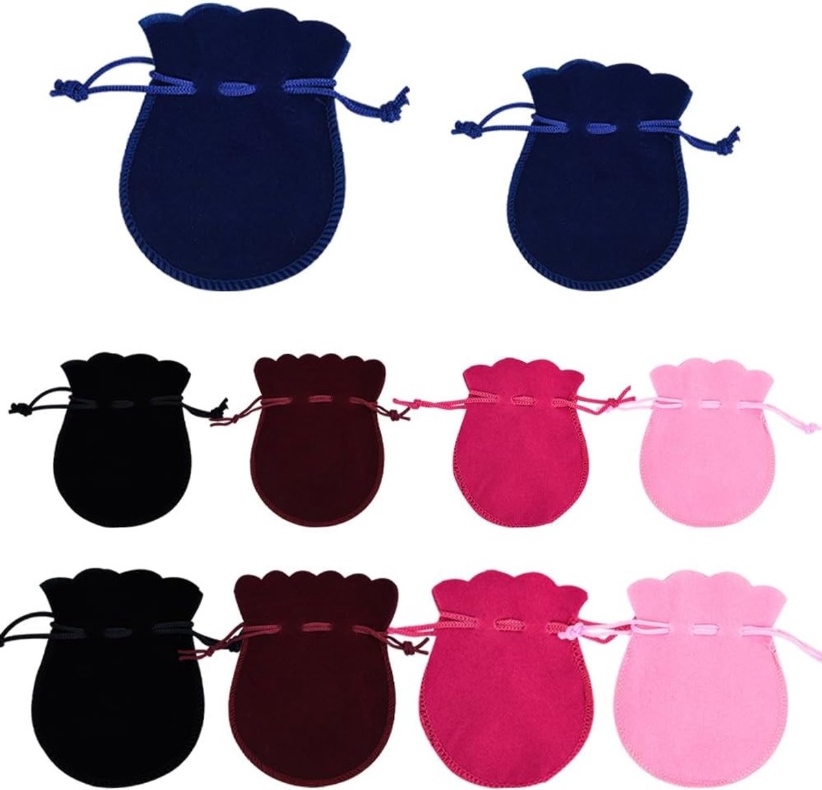 Kleine geschenkzakjes met trekkoord - 10 stuks in verschillende kleuren voor sieraden, bruiloften, verjaardagen en cadeauverpakkingen