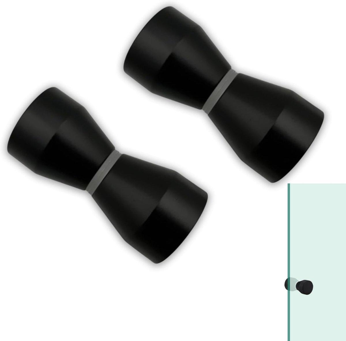 Zwarte Aluminium Douchedeur Handgrepen - Set van 2 Deurklinken voor Badkamer, 62x30mm, Ideaal voor Deuren en Sloten