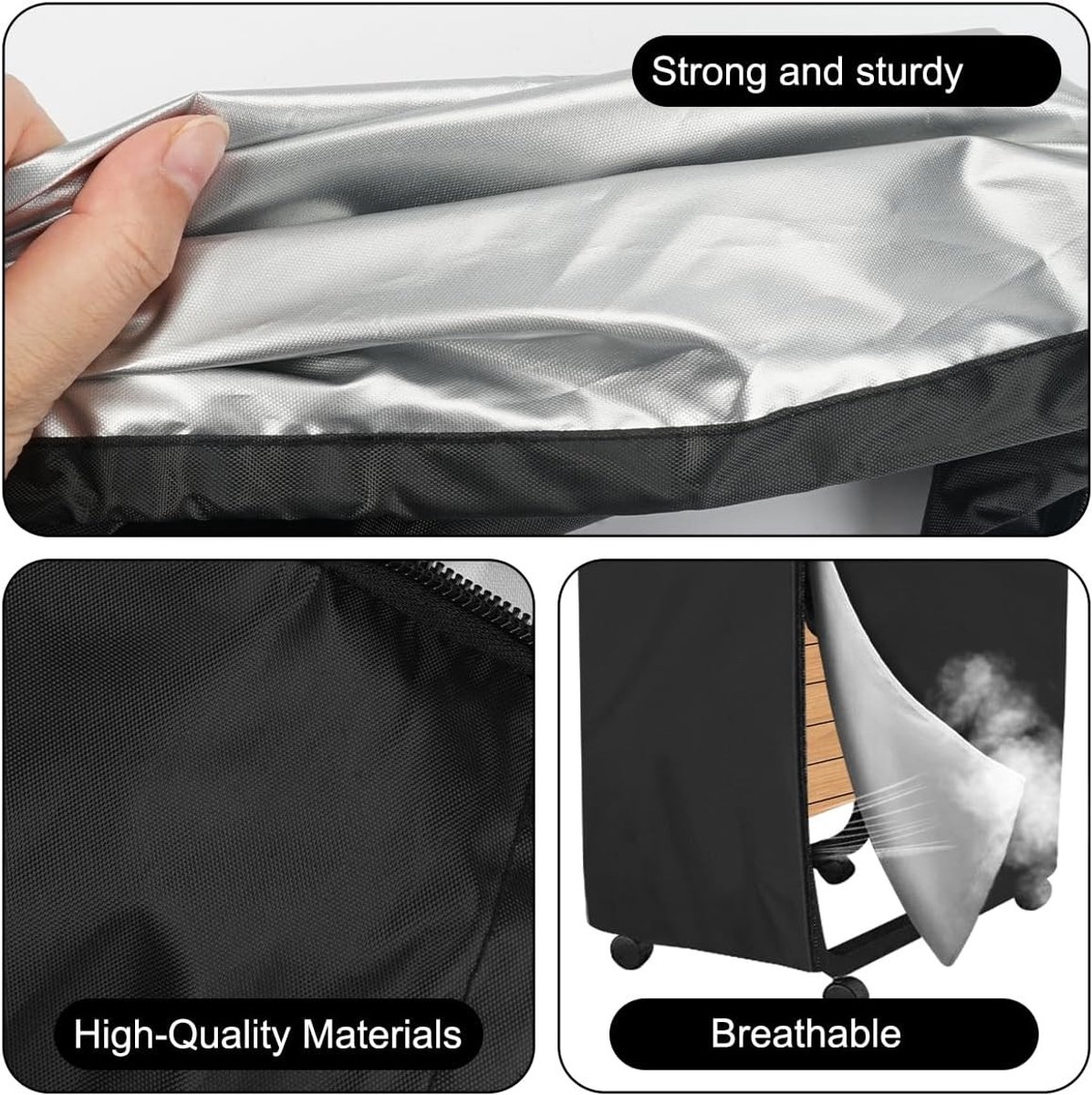 Opvouwbare Dekentassen Opbergcover Zwart 99 x 38 x 114 cm voor Handdoeken en Kussens