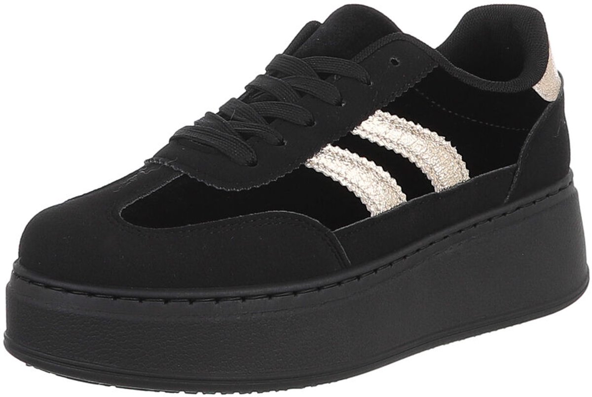 Sneaker met Plateauzool - Vetersluiting - Dames Mt:36