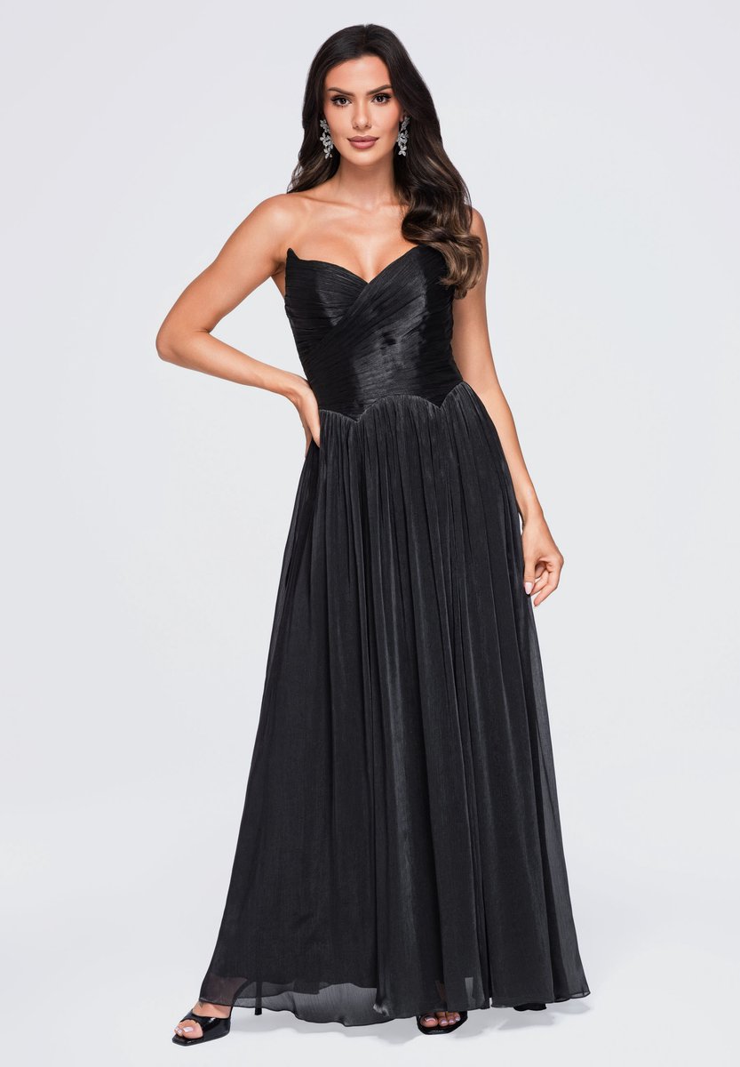 LARICA Jurk - Strapless - Rits - Effen Zwart S