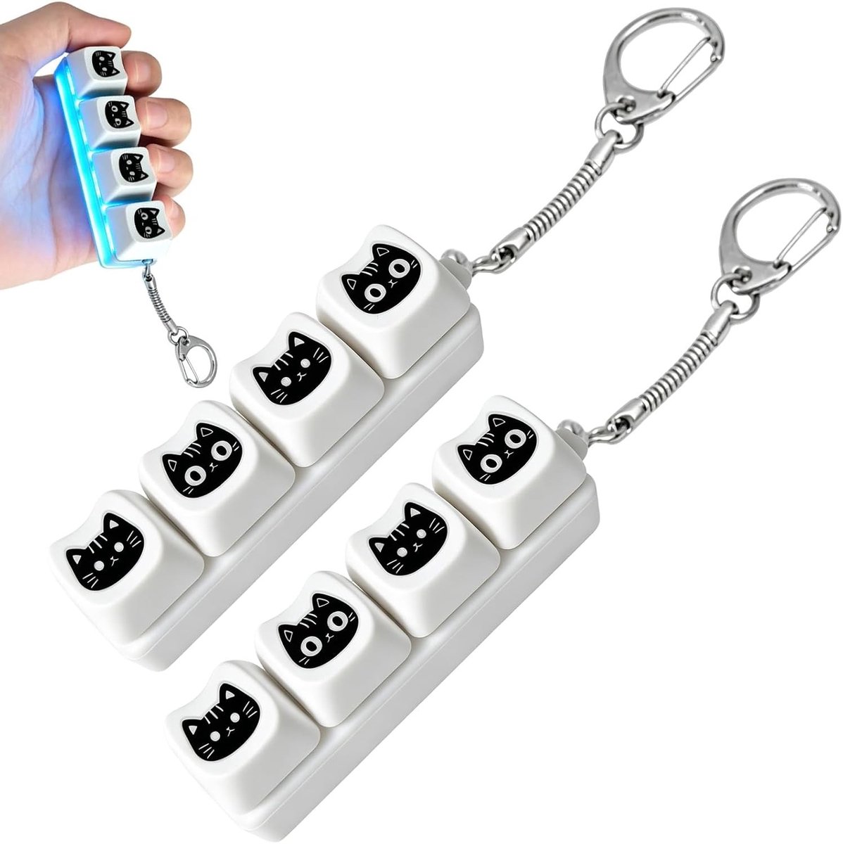 Mini-toetsenbord set van 2, verlicht en anti-stress, ideaal voor gaming en kantoor gebruik