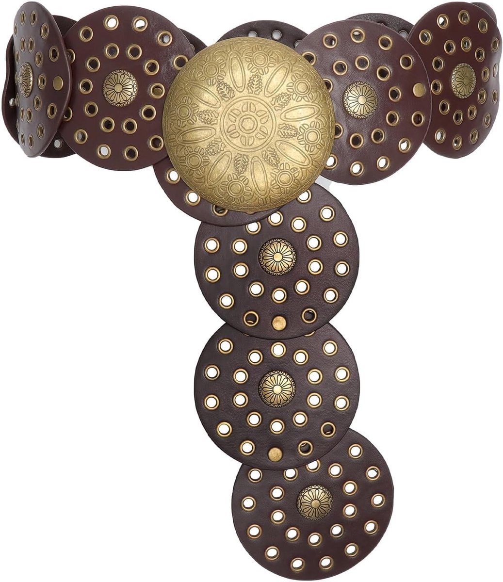 Vrouwelijke Leren Holle Ronde Schijfriem voor Cowgirl Stijl, Verstelbare Boho Riem voor Jurken en Jeans, Ideaal voor Feest en Dagelijks Gebruik