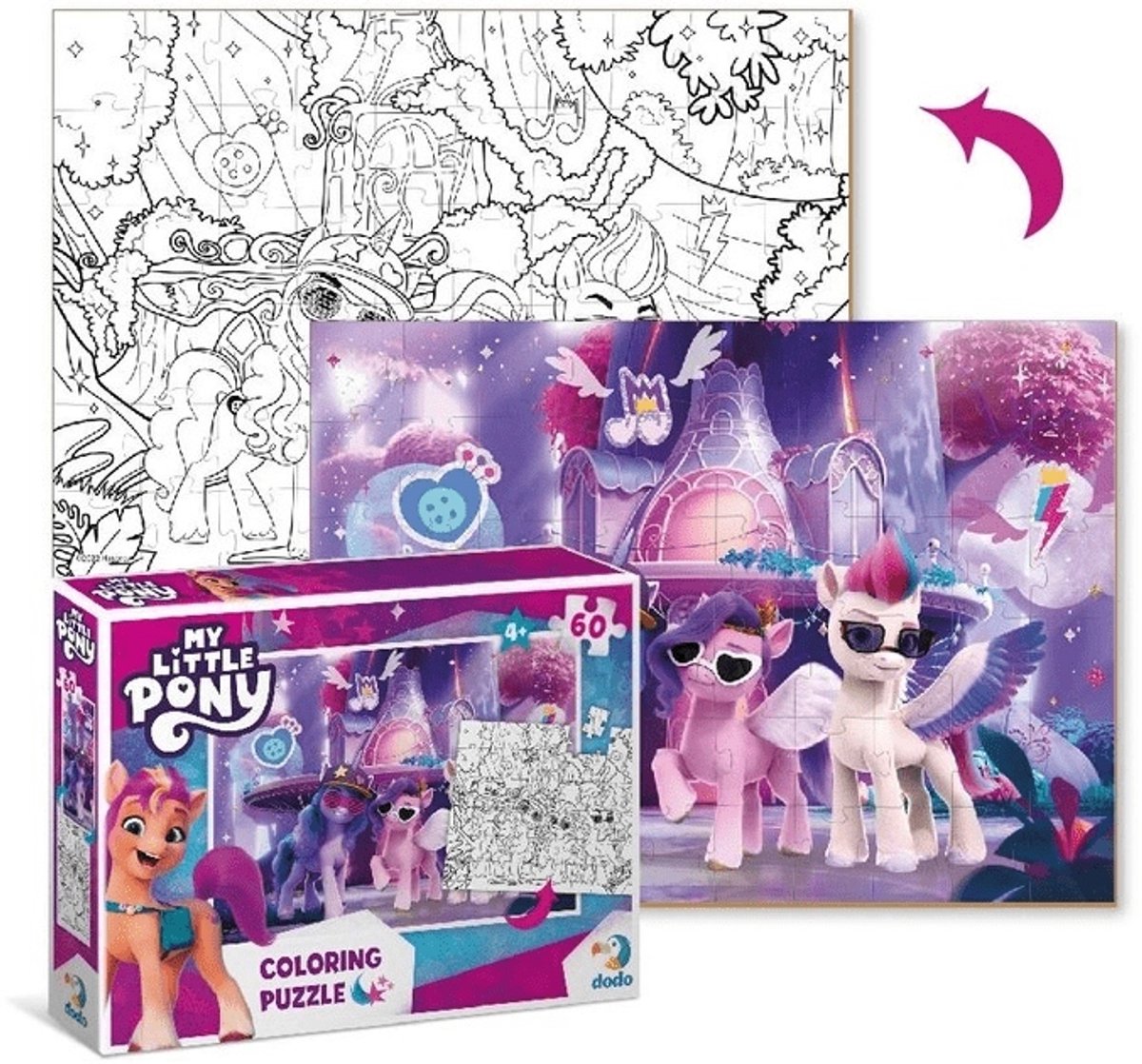 My Little Pony 2-in-1 Puzzel 60 Stukken met Kleurplaat
