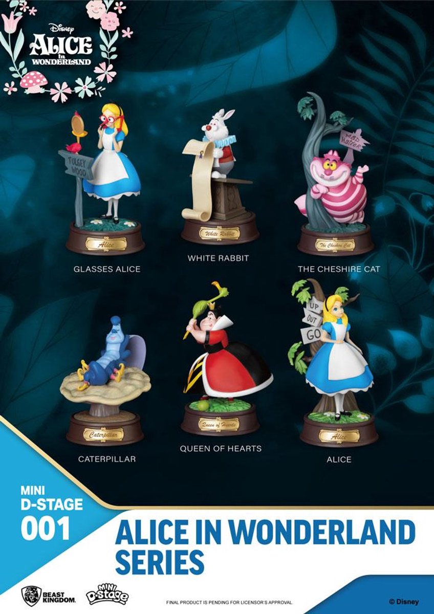 Beast Kingdom Toys Alice in Wonderland Mini Diorama Stage Beeld 6-pack 10 cm Mini-Figuur