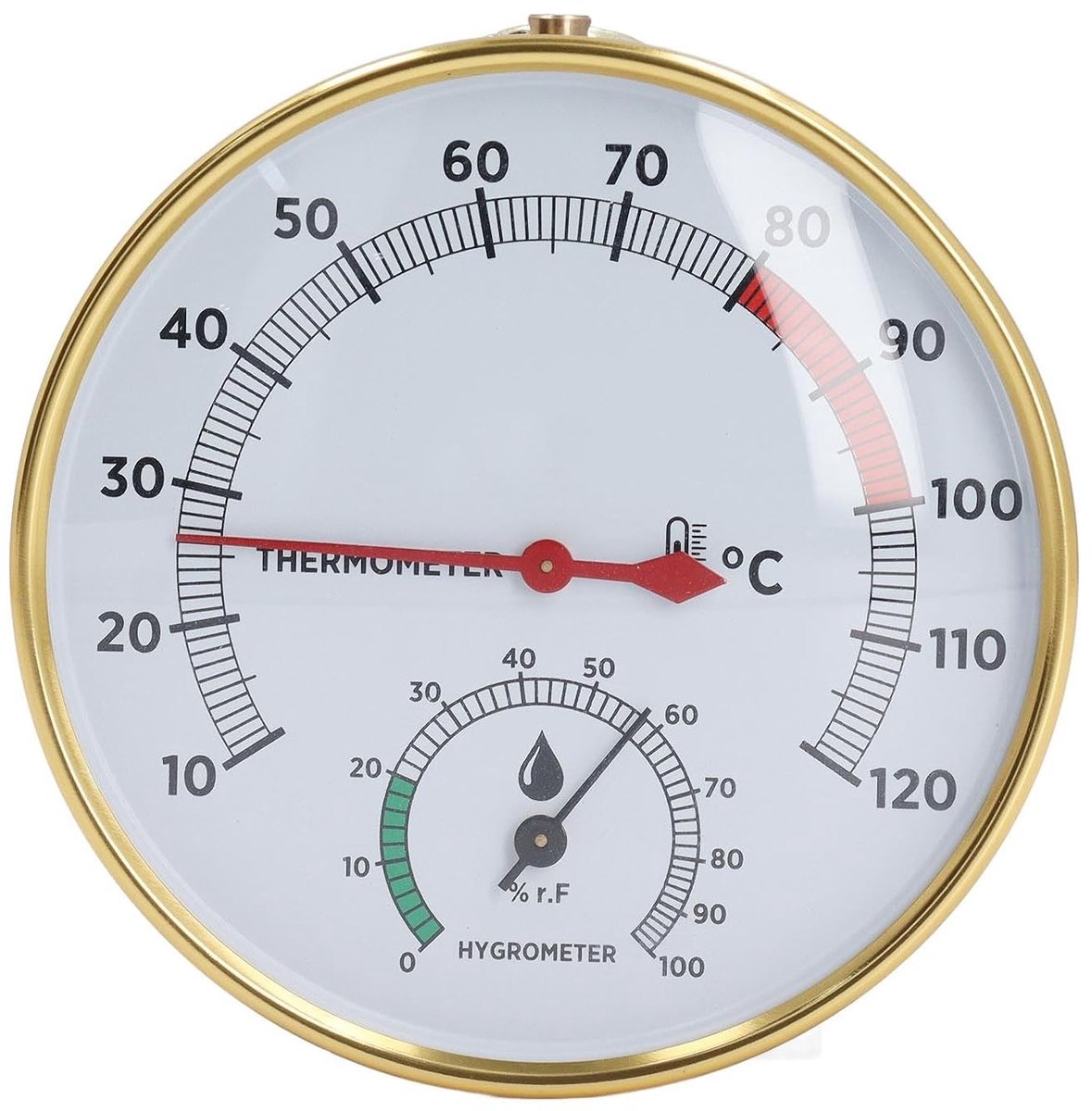 Wandgemonteerde 2 in 1 Saunathermometer en Hygrometer voor Nauwkeurige Temperatuurmeting in Sauna en Thuisgebruik, 10 tot 120 ℃ Aluminium Hygrothermograaf