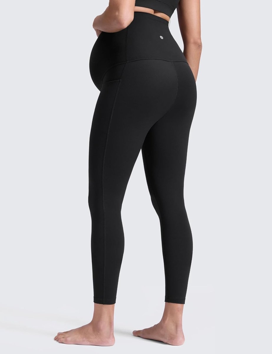 Zachte Materniteit Leggings met Pockets 25 Inch - Comfortabele Yoga Pants voor Actieve Moeders