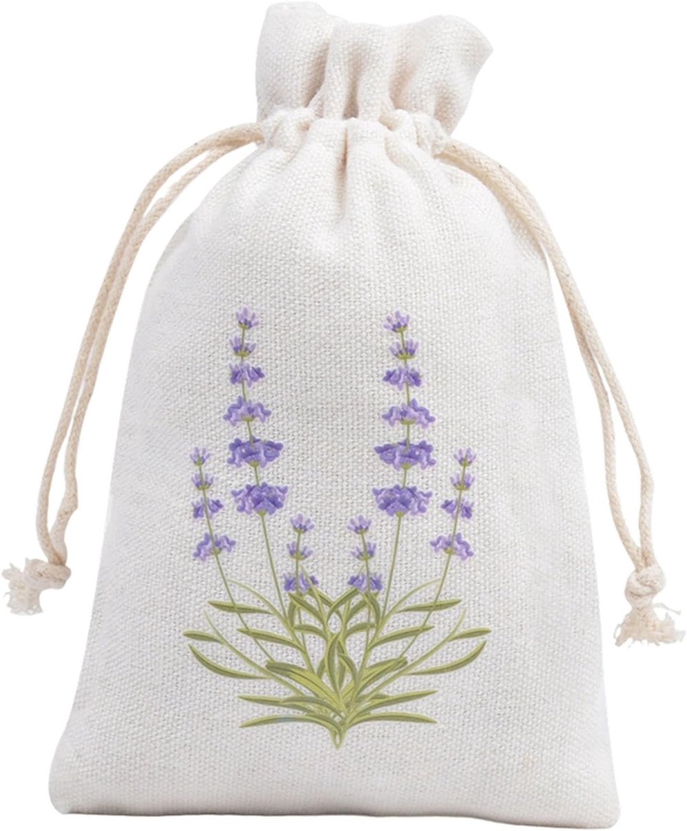 Organische jute opbergtas met trekkoord voor aromatherapie, ideaal voor in de auto of als stijlvolle kamerdecoratie (8 stuks)