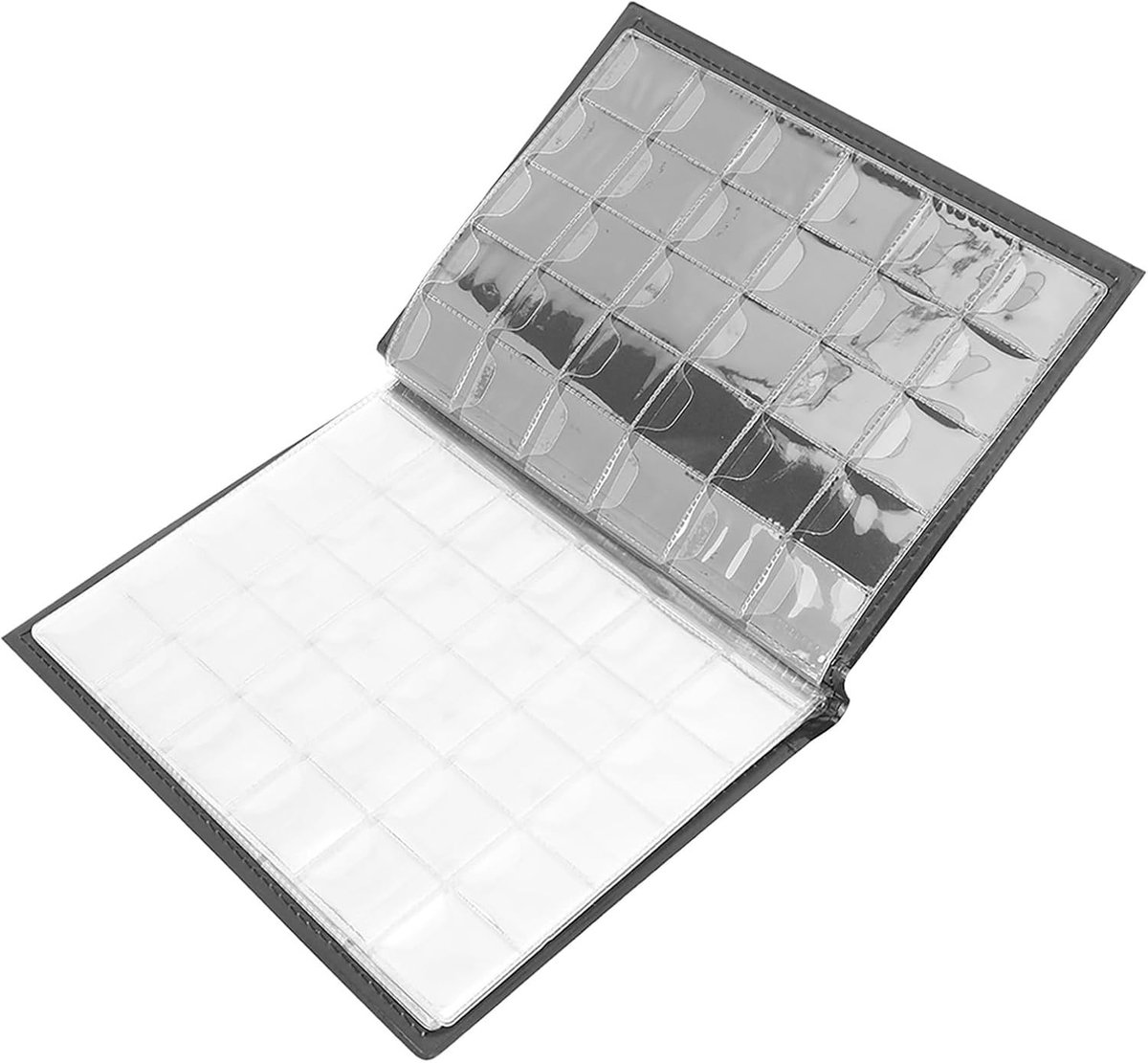 Coin Album met 10 Pagina's en 250 Pockets voor het Verzamelen van Munten, Tokens en Medailles in Bruin