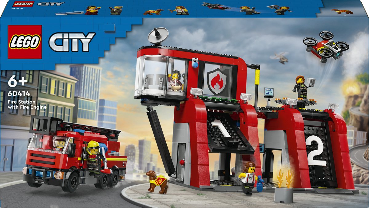 Bol.com LEGO 60414 City Brandweerkazerne en brandweerauto Brandweer Speelgoed voor Kinderen aanbieding