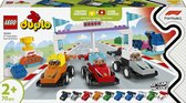 LEGO DUPLO Stad F1 team racewagens en coureurs Educatief Speelgoed met Formule 1 Auto's 10445