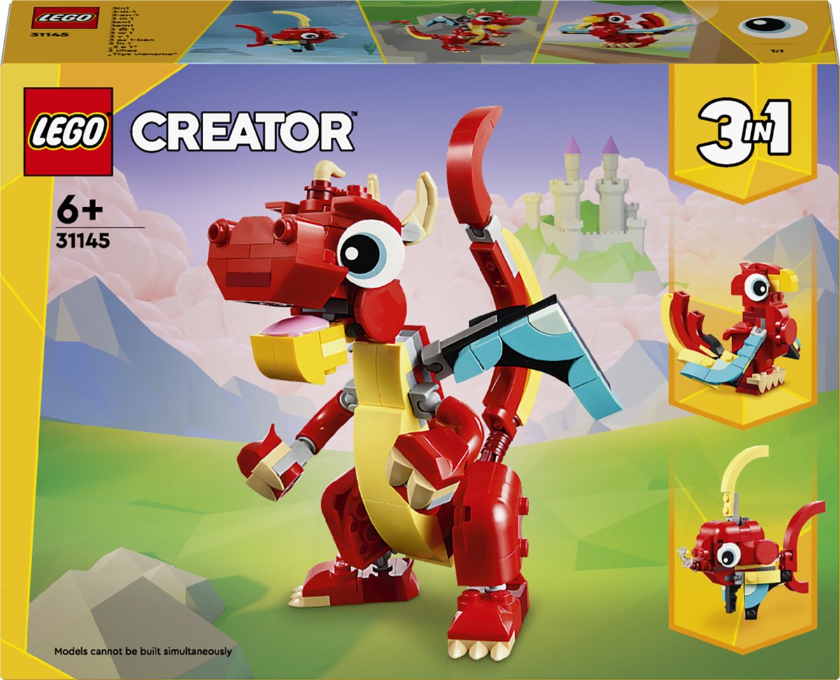 LEGO Creator 3-in-1 - Rode draak Constructiespeelgoed thumbnail 2