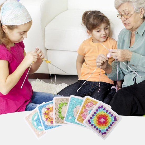 Granny Square Haakkaarten - 50 Mix en Match Ontwerpen met Haakschriften en Afbeeldingen voor Volwassenen en Beginners — afbeelding 4