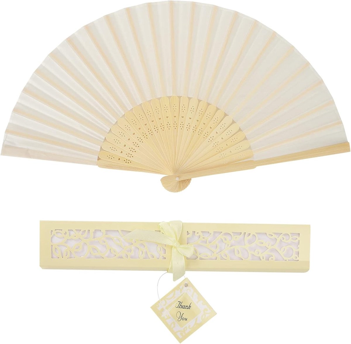 Kleurrijke Zijde Vouwfan met Cadeauverpakking - Elegante Handfan van Zijde en Bamboe, Perfect voor Feestjes en Evenementen