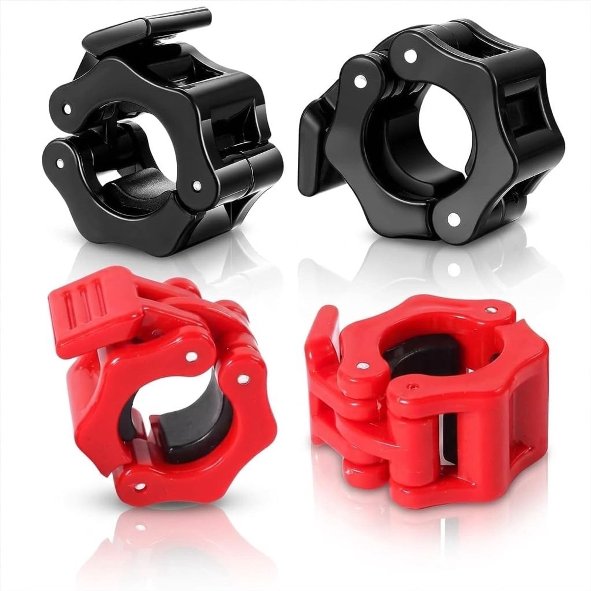 Set van 4 Dumbbell Collar Clips - Snelle Ontgrendelingsclips voor Halters, 28 mm Barbell Klemmen, Gewichtheffen Accessoires voor Fitness