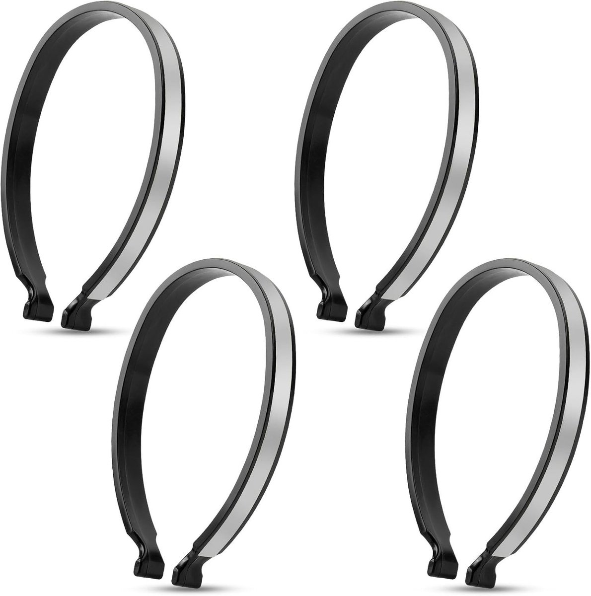 4 Stuks Lichtgewicht Fietsclips met Reflectie, Veiligheidsankelbanden voor Fietsers, Fietsaccessoires voor Mannen en Vrouwen, Grijs