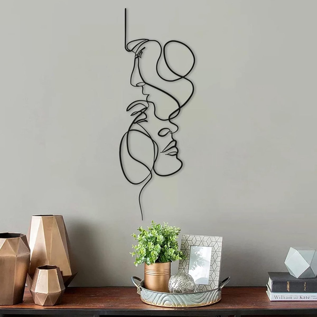 Wanddecoratie - 40 x 14 cm - Metaal - Minimalistisch - Zwart
