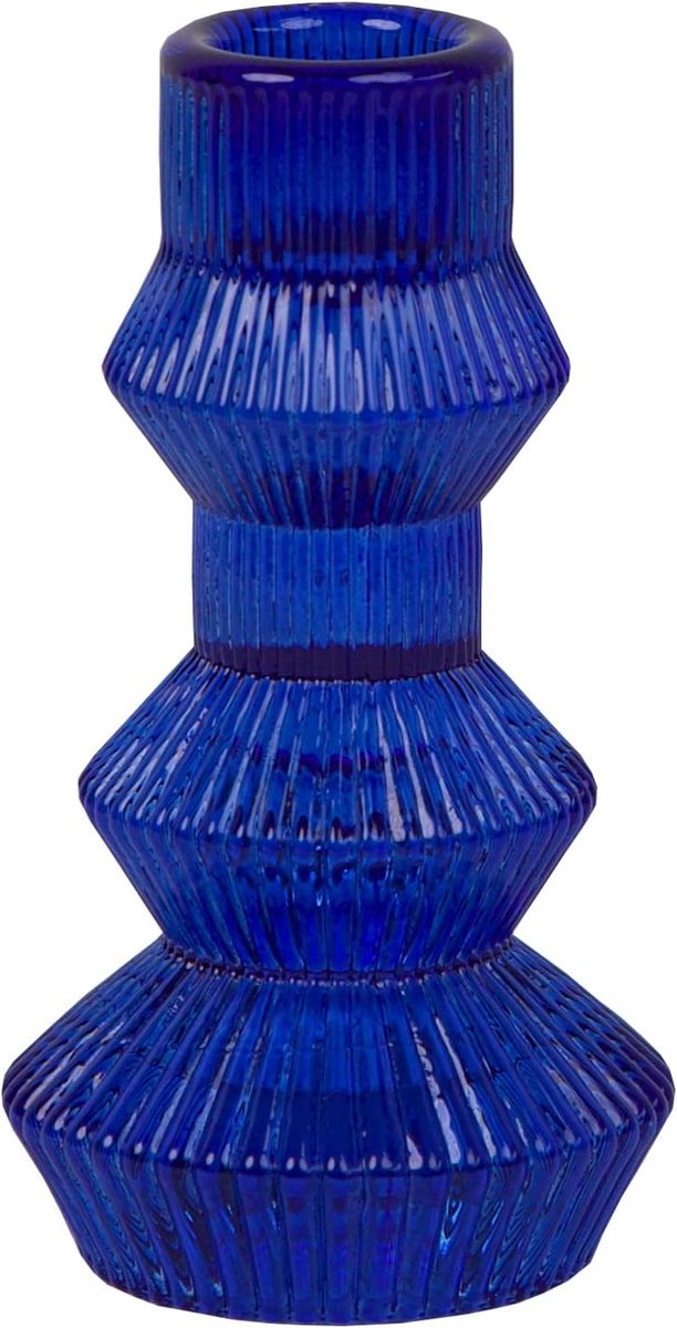 Kandelaar - 12 cm - Glas - Blauw