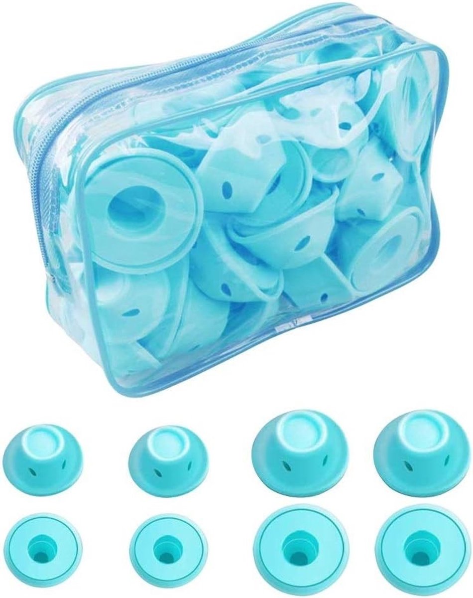 Set van 40 Siliconen Haarrollers - Magische Krulspelden voor Korte en Lange Haarstijlen, Ideaal voor Volume en Krullen