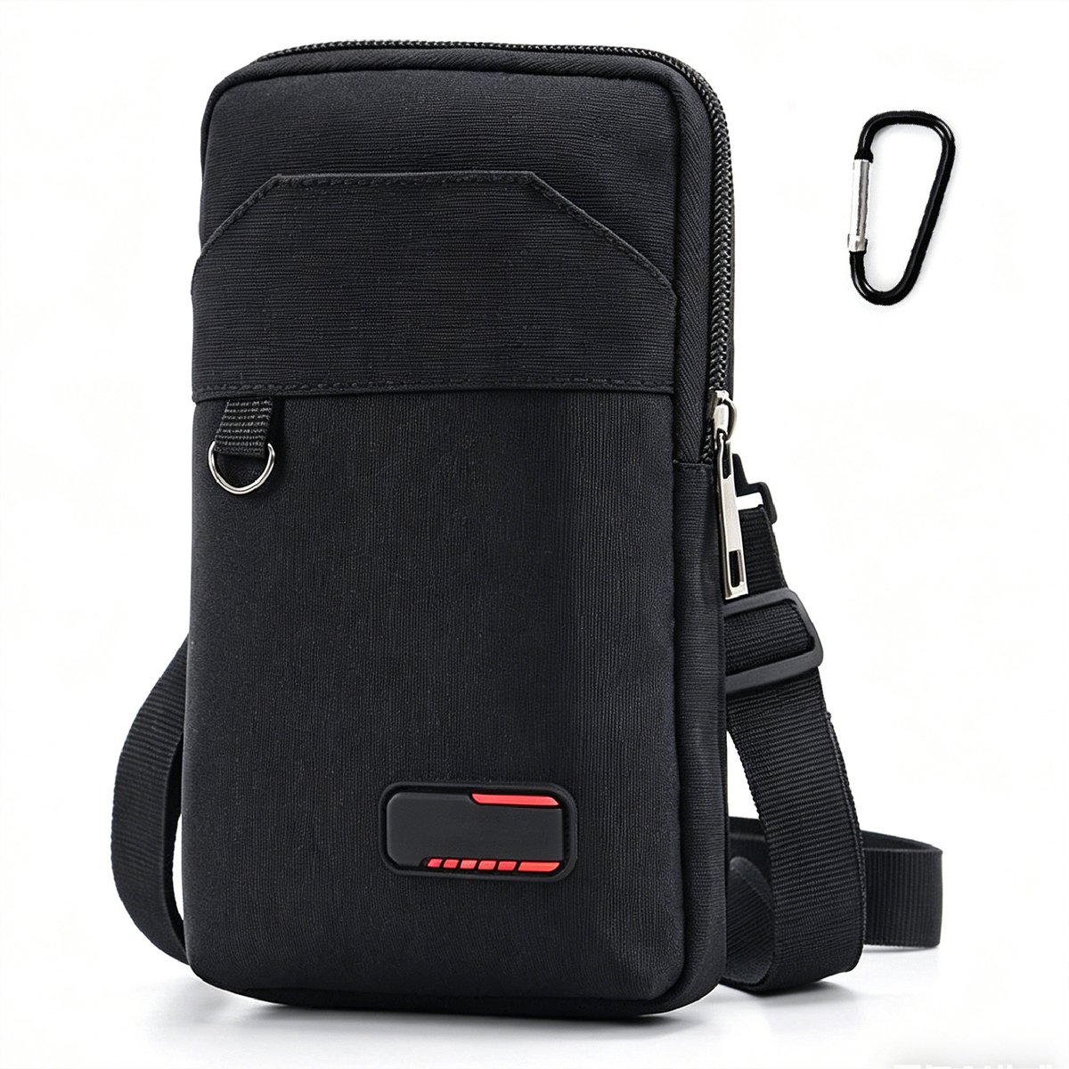 7 inch mobiele telefoonhoes om te hangen, 3-laags zakken, mobiele telefoontas om te hangen, heren handtassen, kleine schoudertas voor heren, met afneembare en verstelbare schouderbanden, voor for Hiking and Sports