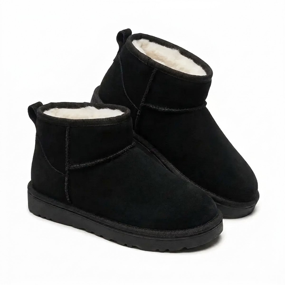 Budino® Winterlaarzen - Gevoerde Laarzen - Snowboots - Instaplaarzen - Dames - Zwart - Maat 38