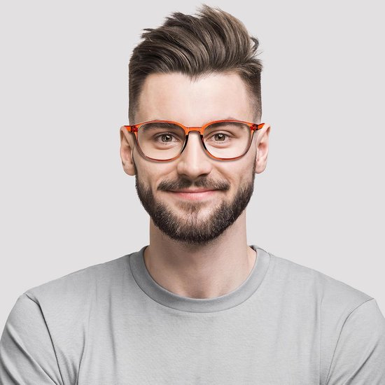 Brillen Zonder Sterkte - Nerd Zonnebril - Mode Accessoire - Drie Delige Set - Uniseks Volwassen - Zwart Bruin Rood — afbeelding 4