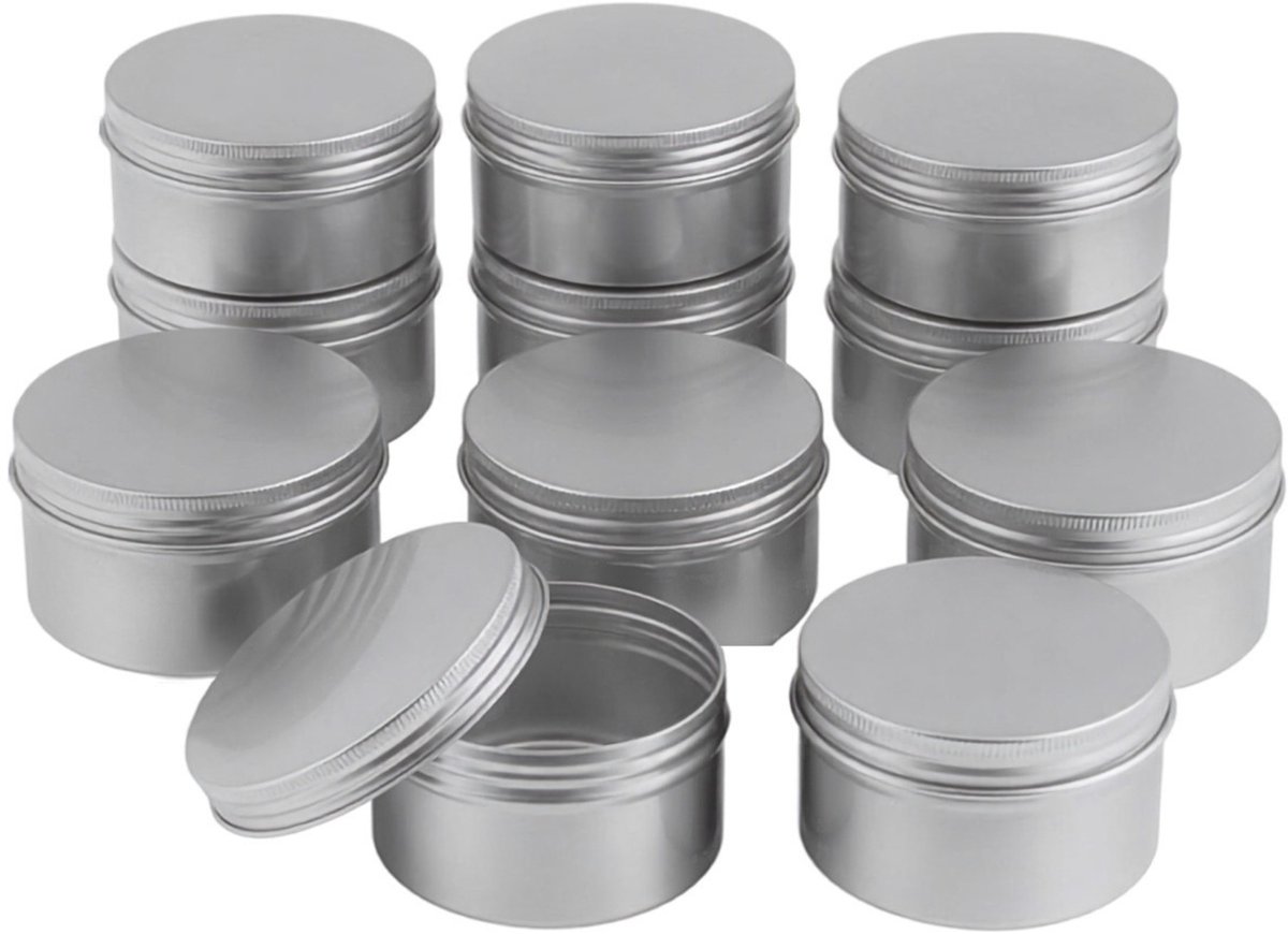 Blikken 250ml Leeg 50 stuks met Schroefdeksel - 50x Lege Blikjes Zilver