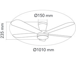 CristalRecord - Plafondventilator Benda 5 blad Ø 101 cm zwart