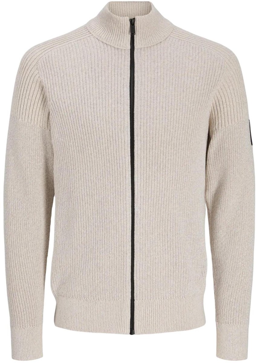 Jack & Jones Vest Jjcleveland Knit Zip Cardigan 12298551 Moonbeam Mannen Maat - S